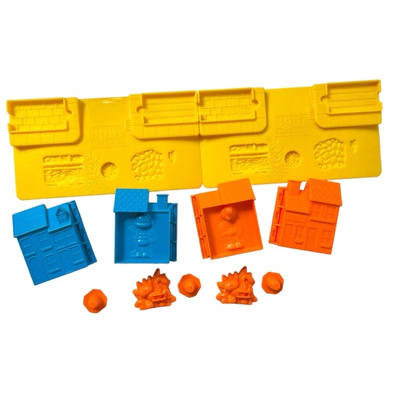 2001 Bob the Builder, Play-Doh Set Molds 2 Bob, 2 Wendy, 2 Cats, Cones and Bases - Picture 1 of 16